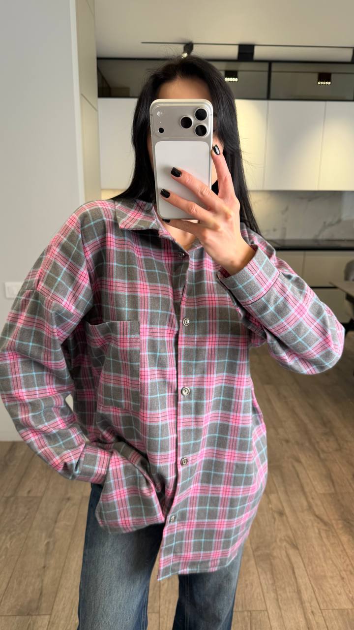 Сорочка в клітинку oversize — ракурс 4