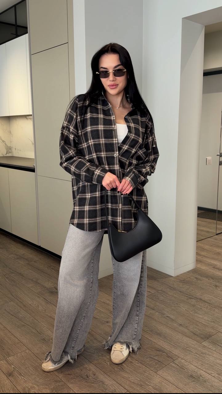 Сорочка в клітинку oversize — ракурс 5